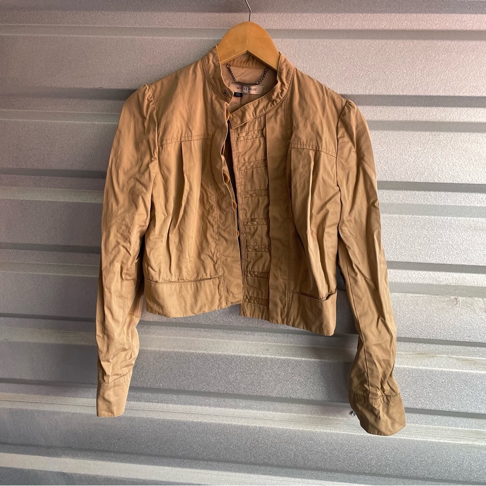 Chloe see by Chloe tan cropped lightweight jacket